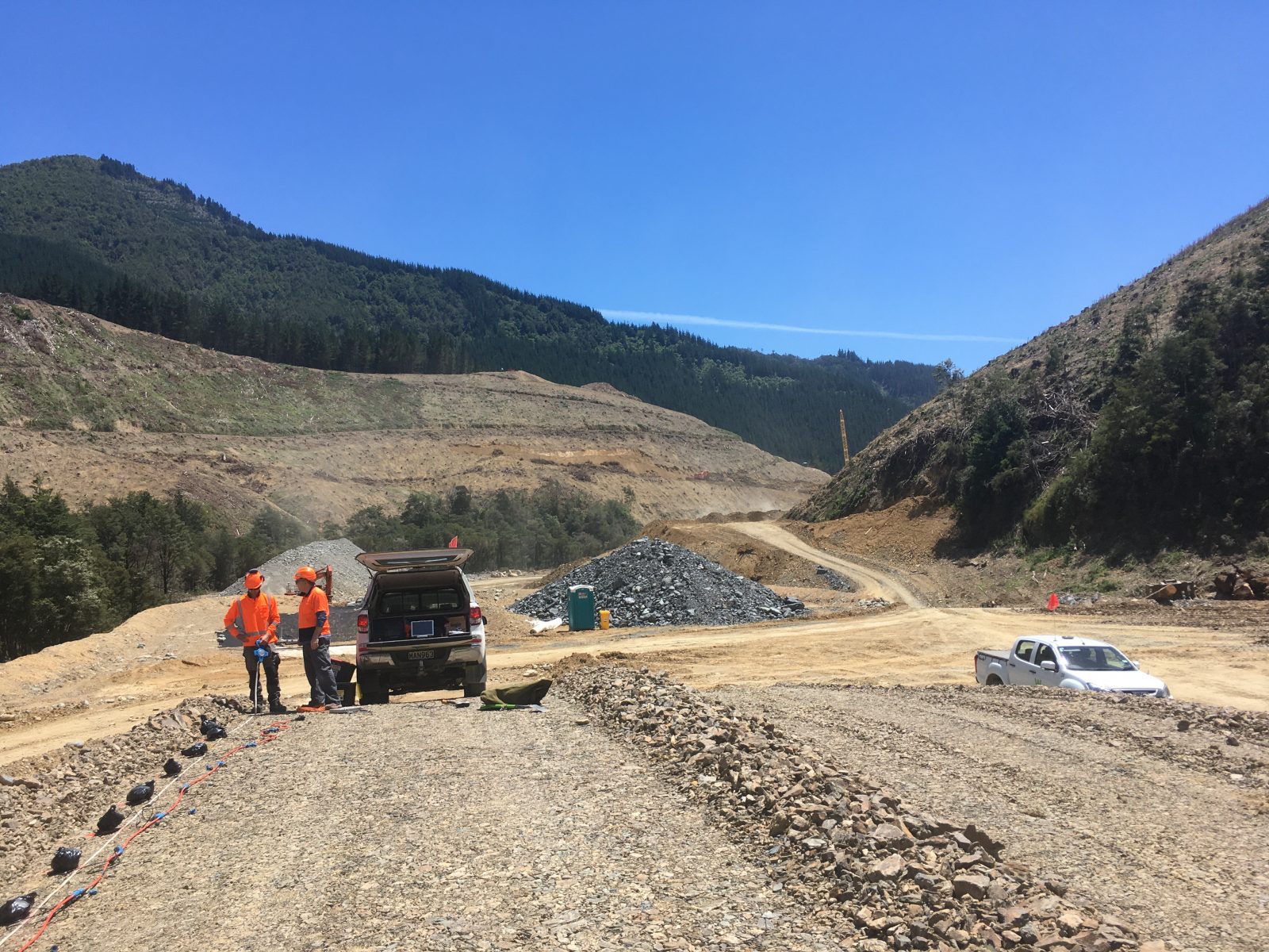 Waterfall Creek Dump Site Processed rock Trail Embankment shear wave